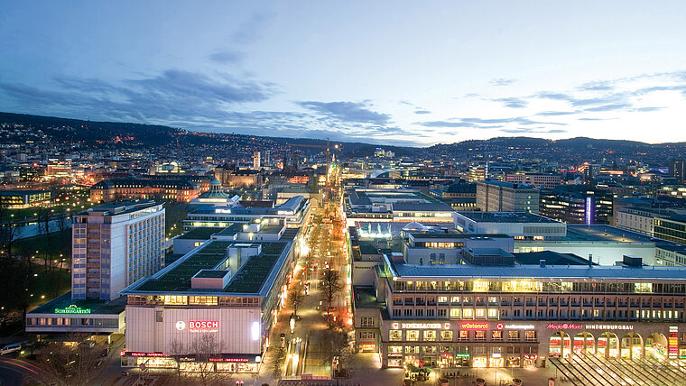 beleuchtete Innenstadt Stuttgart